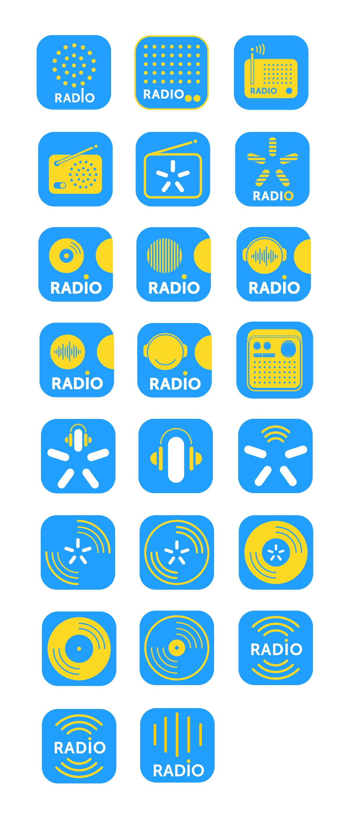 Design icon concepts for Kyivstar Radio mobile application