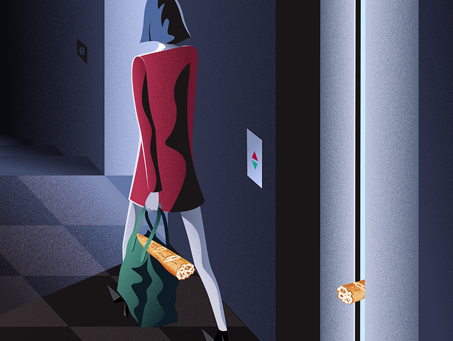 Editorial Illustration. Elevator Incident
