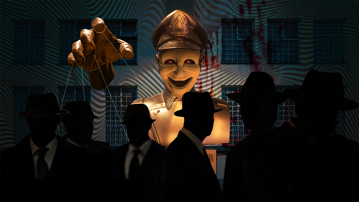 Secret intelligence service is weapon to manipulate. Editorial Digital Collage