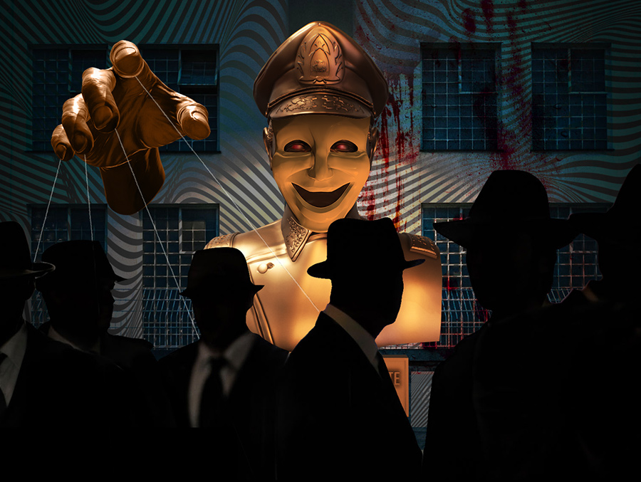 Secret intelligence service. Editorial Digital Collage