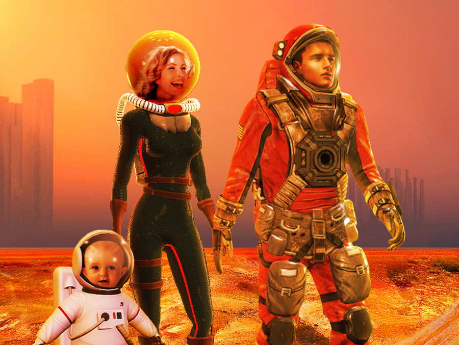 Time to Mars. Editorial Digital Collage