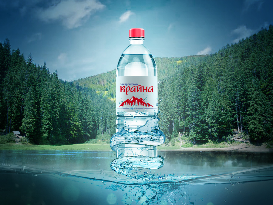 Zakarpatska Krajina. Landing page concept for aqua mineral water